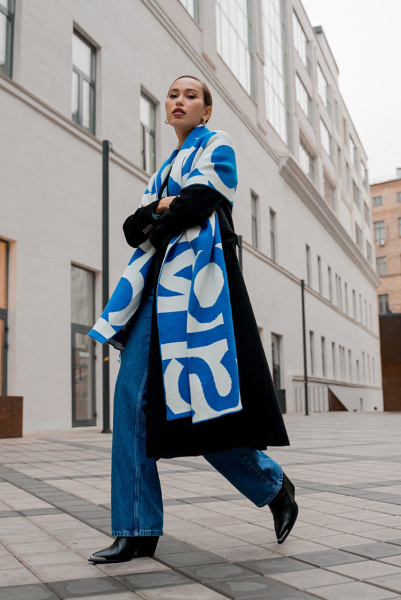 Шарф широкий Logomania (электрик)